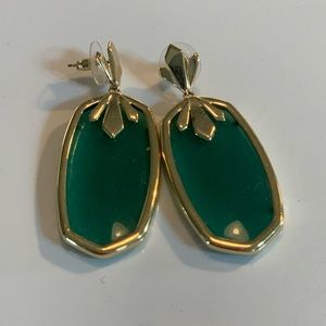 Kendra Scott Green Drop Earrings